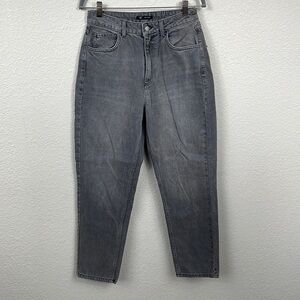 Reclaimed Vintage RV Ultra High Rise Mom Jeans Rigid Denim Faded Black Sz 30